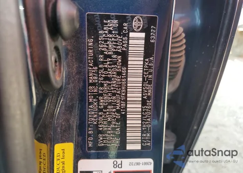 2017 Toyota Camry Le from USA, damaged, VIN 4T1BF1FK9HU661466